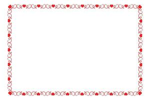 Heart Swirl Romantic Love ornaments isolated border layout, red hearts ornate award frame border, Valentines Day Card Border Square frame design, decorative heart rectangle frame vector element