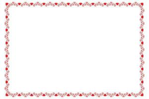 Heart Swirl Romantic Love ornaments isolated border layout, red hearts ornate award frame border, Valentines Day Card Border Square frame design, decorative heart rectangle frame vector element