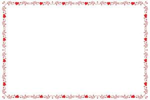 Heart Swirl Romantic Love ornaments isolated border layout, red hearts ornate award frame border, Valentines Day Card Border Square frame design, decorative heart rectangle frame vector element