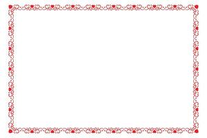 Heart Swirl Romantic Love ornaments isolated border layout, red hearts ornate award frame border, Valentines Day Card Border Square frame design, decorative heart rectangle frame vector element