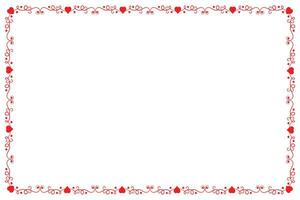 Heart Swirl Romantic Love ornaments isolated border layout, red hearts ornate award frame border, Valentines Day Card Border Square frame design, decorative heart rectangle frame vector element