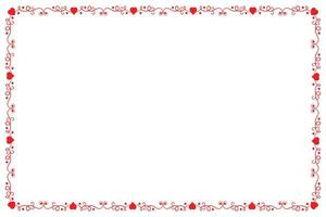 Heart Swirl Romantic Love ornaments isolated border layout, red hearts ornate award frame border, Valentines Day Card Border Square frame design, decorative heart rectangle frame vector element