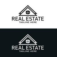 minimal real estate black and white housing logos. real estate development company logotype. vector