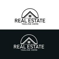 minimal real estate black and white housing logos. real estate development company logotype. vector