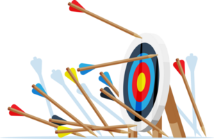 Many arrows missed target mark. png