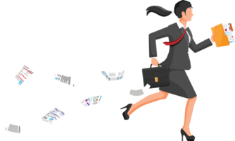 Businesswoman is fast running png
