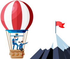 Business people on air balloon. png