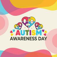 Autism awareness day background design template. Cover design for book, greeting card, banner, poster, invitation. vector