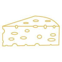 Cartoon outlines piece cheese for mousetrap, cheese bait for mice vector