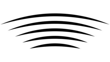 Water ripple icon wavy curve lines, ripple hilly surface vector