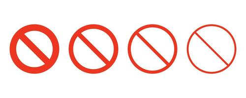 Set of Prohibited sign icon. Strictly prohibited signs. Vector illustration.