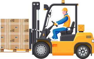 Forklift truck with driver png