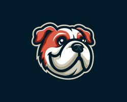 juguetón buldog deporte logo. esta dinámica diseño combina el fuerza de un buldog con un juguetón borde, haciendo eso el Perfecto identidad para juego de azar entusiastas vector