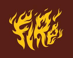 Captivate attention with this dynamic fire text illustration in vector format.