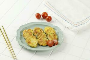 Korean Food Pumpkin Pancake, Hobak Jeon photo