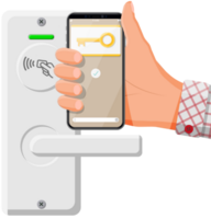 Fingerprint security device with hand png