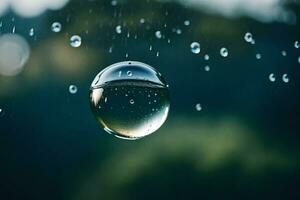 AI generated a drop of water is seen in the air photo