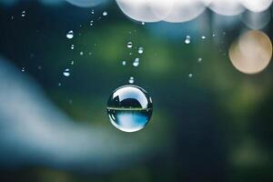 ai generado un soltar de agua es colgando desde un ventana foto