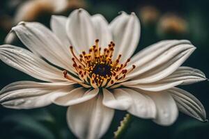 ai generado un blanco flor con amarillo centros foto