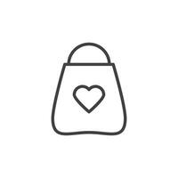 gift bag icon. sign for mobile concept and web design. Outline vector icon. Symbol, logo illustration. Vector graphics