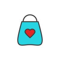 gift bag icon. sign for mobile concept and web design. Outline vector icon. Symbol, logo illustration. Vector graphics
