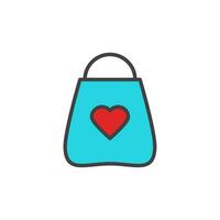 gift bag icon. sign for mobile concept and web design. Outline vector icon. Symbol, logo illustration. Vector graphics