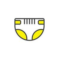 diaper icon. sign for mobile concept and web design. Outline vector icon. Symbol, logo illustration. Vector graphics