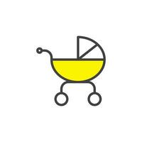 stroller icon. sign for mobile concept and web design. Outline vector icon. Symbol, logo illustration. Vector graphics