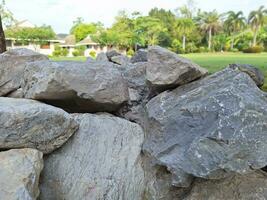 Blurred landscapes, tourist attractions decorated with large rocks. photo