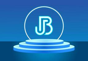 Letter JB blue logo sign. Vector logo design for business.