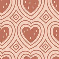 Abstract line seamless pattern with hearts vector