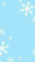 Ligh Blue Christmas Looping Animation Vertical Blank Video Background Decorated With Rotating Simple Snowflakes