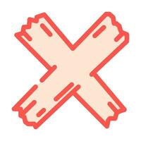 cross x mark color icon vector illustration