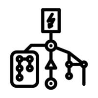 cuadrícula conectividad eléctrico línea icono vector ilustración