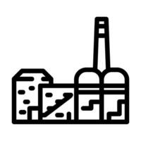 energy plant biomass line icon vector illustration