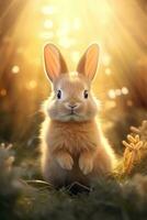 AI generated Cute bunny fun photo