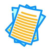 pages stacked list color icon vector illustration