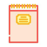 spiral notepad list color icon vector illustration