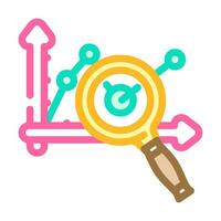 graph search magnifying glass color icon vector illustration