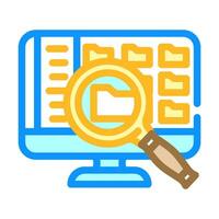 computer searchmagnifying glass color icon vector illustration