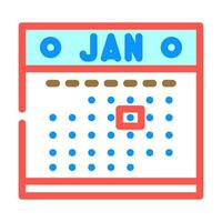 calendar pages list color icon vector illustration