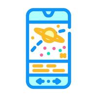 application space exploration color icon vector illustration