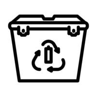 reciclaje batería línea icono vector ilustración