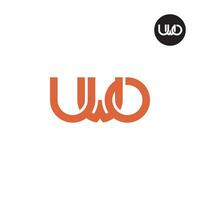 letra uwo monograma logo diseño vector