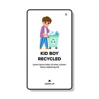 trash kid boy recycled vector