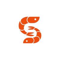 Shrimp vector icon illustration