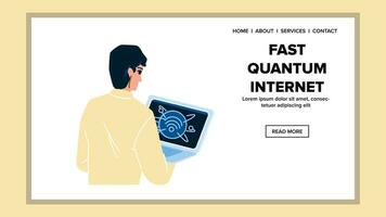 digital fast quantum internet vector