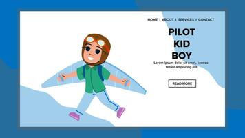 play pilot kid boy vector