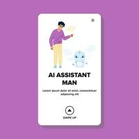 concepto ai asistente hombre vector