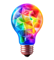 AI generated rainbow light bulb graphics png